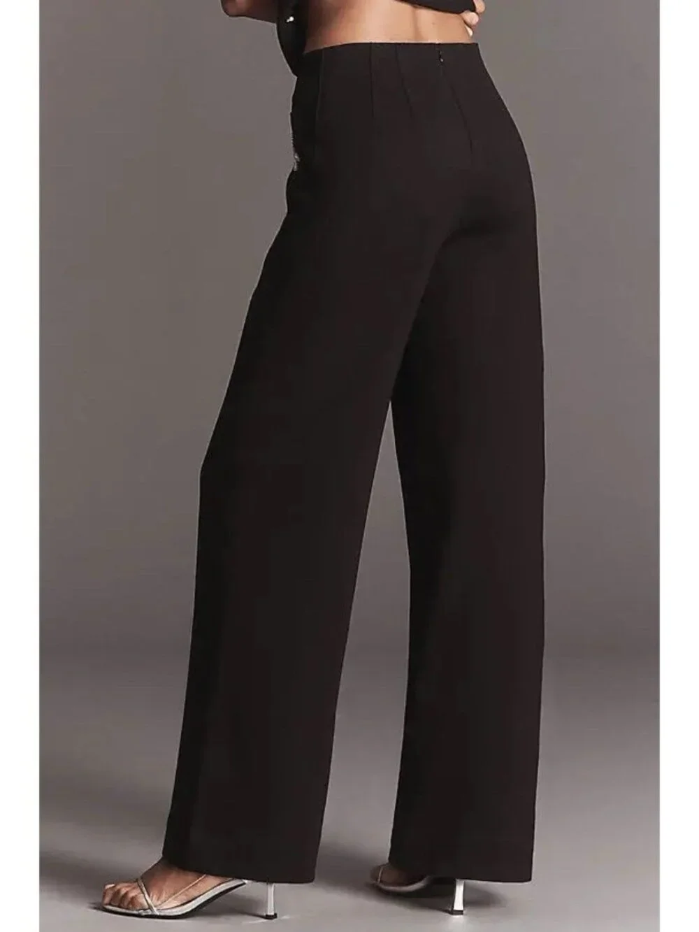 Anthropologie Colette Full-Length Embroidered Pocket Pants Maeve Black Womens 23 - Picture 2 of 12